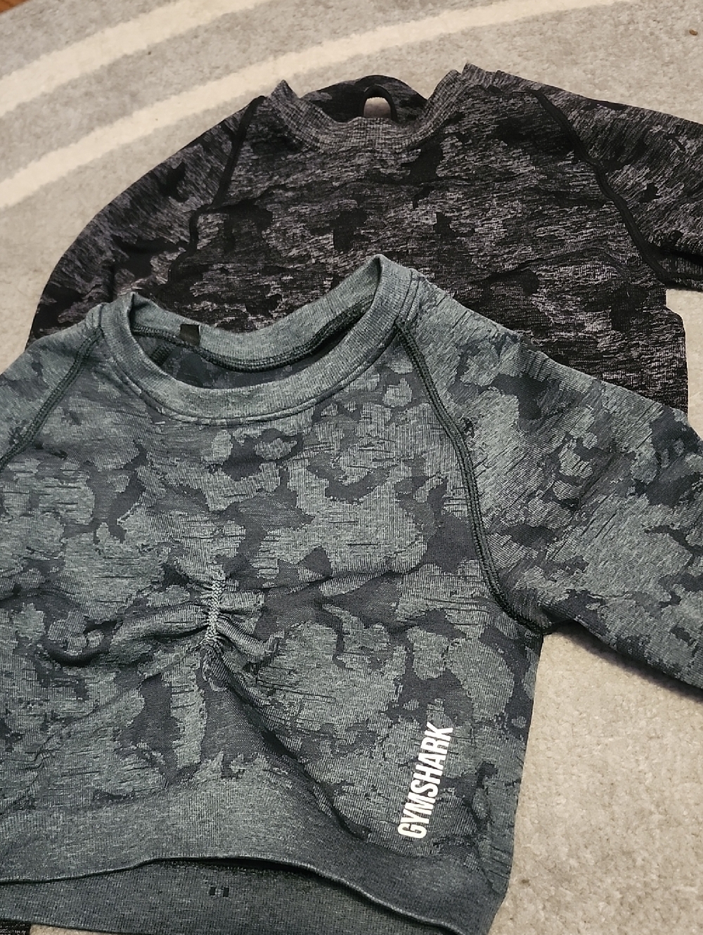 Gymshark Green/Black Camouflage Crop Tops
